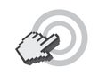 Computer hand mouse cursor clicking on a button Royalty Free Stock Photo