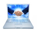 Computer Handshake Marketing Technology Royalty Free Stock Photo