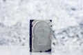 Computer Hard Disk On Blurred Background Royalty Free Stock Photo