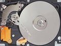 Computer hard disk drive opened. Royalty Free Stock Photo