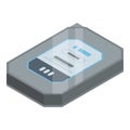 Computer hard disk icon, isometric style Royalty Free Stock Photo