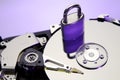 Computer hard drive and lock Royalty Free Stock Photo