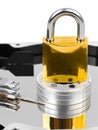 Computer harddrive and lock Royalty Free Stock Photo