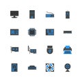 Computer hardware icons set flat style vector illustration Royalty Free Stock Photo