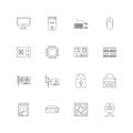 Computer hardware icons set outline or line style vector illustration Royalty Free Stock Photo