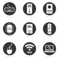 Computer hardware icon set Royalty Free Stock Photo