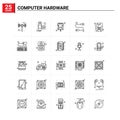 25 Computer Hardware icon set. vector background Royalty Free Stock Photo