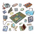 Computer Hardware Icons. PC Components