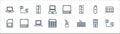 computer hardware line icons. linear set. quality vector line set such as handsfree, keyboard, cloud data, micro sd, usb drive,