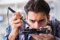 Computer hardware repair and fixing concept by experienced techn