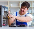 Computer hardware repair and fixing concept by experienced techn