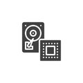 Computer hardware vector icon Royalty Free Stock Photo
