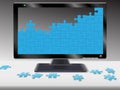 Computer or HDTV Monitor Jigsaw Puzzle Royalty Free Stock Photo