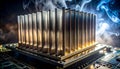 Computer Heatsink Overheating with Dramatic Smoke Royalty Free Stock Photo