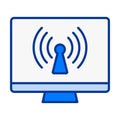 Computer Hotspot Flat Colored Icon for Wireless Connection Royalty Free Stock Photo