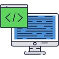 Computer html code web script vector icon