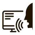 Computer Human Voice Control Icon Vector Illustration