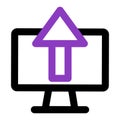 Computer icon. computer with upload. outline vector icon. can use for, icon design element,ui, web, mobile Royalty Free Stock Photo
