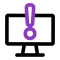 Computer icon. computer with warning. outline vector icon. can use for, icon design element,ui, web, mobile Royalty Free Stock Photo