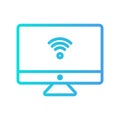 Computer icon in gradient style about internet of things for any projects Royalty Free Stock Photo