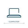 Computer icon. Linear vector illustration. Outline computer icon vector. Thin line symbol for use on web and mobile apps, logo, Royalty Free Stock Photo