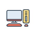 Color illustration icon for Computer, electronic and devices Royalty Free Stock Photo