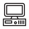 Computer vector thin    line icon Royalty Free Stock Photo