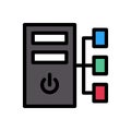 Computer vector line colour icon Royalty Free Stock Photo