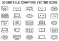 Computer icons coding technology digital laptop programming Royalty Free Stock Photo