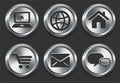 Computer Icons on Metal Internet Button Royalty Free Stock Photo