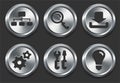 Computer Icons on Metal Internet Button Royalty Free Stock Photo