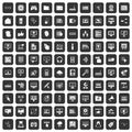 100 computer icons set black Royalty Free Stock Photo