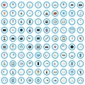 100 computer icons set, cartoon style