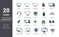 Computer icons set. Premium quality symbol collection. Computer icon set simple elements. Ready to use in web design, apps, softwa