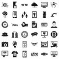 Computer icons set, simple style Royalty Free Stock Photo