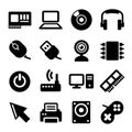 Computer Icons Set on White Background. Vector Royalty Free Stock Photo