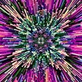 Computer illustration abstract symmetrical psychedelic color background mosaic chaotic brush strokes paints brushes of different s