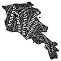Armenia map with name. isolated white background