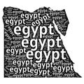 egypt map with name. isolated white background