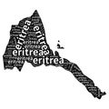 eritrea map with name. isolated white background