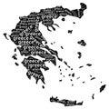 greece map with name. isolated white background Royalty Free Stock Photo
