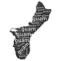 guam map with name. isolated white background