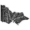 Victoria Australia map with name. isolated white background