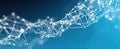 A computer image of a network of lines and dots on blue Royalty Free Stock Photo