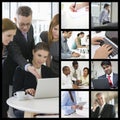 Computer imaging of business people working in office