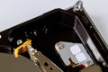 Computer industry in disassembled broken hard disk Royalty Free Stock Photo