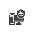 Computer Insurance vector icon Royalty Free Stock Photo