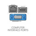 Computer interfaces software color line icon Royalty Free Stock Photo