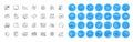 Computer, International globe and Medical phone line icons pack. For web app. Color icon buttons. Vector