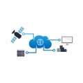 Computer internet cloud networking wide area network vector icon